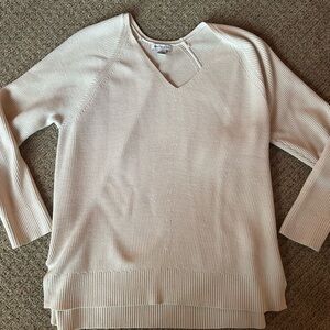 Athleta Ivory V-Neck Sweater